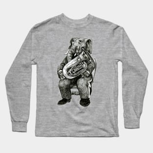 Carnival Animals - Elephant on Tuba Long Sleeve T-Shirt